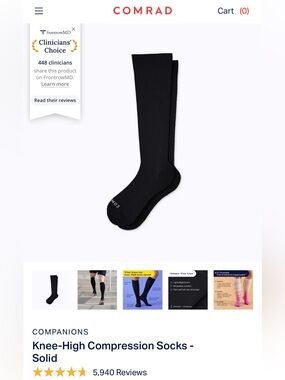 New COMRAD Knee-High Compression Socks in Black Size Small